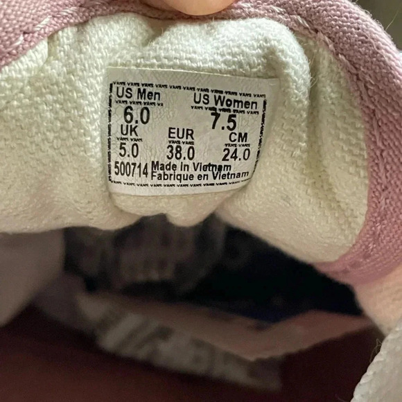 Vans Pink and White Athletic Shoes Womens 7.5 - Picture 11 of 11